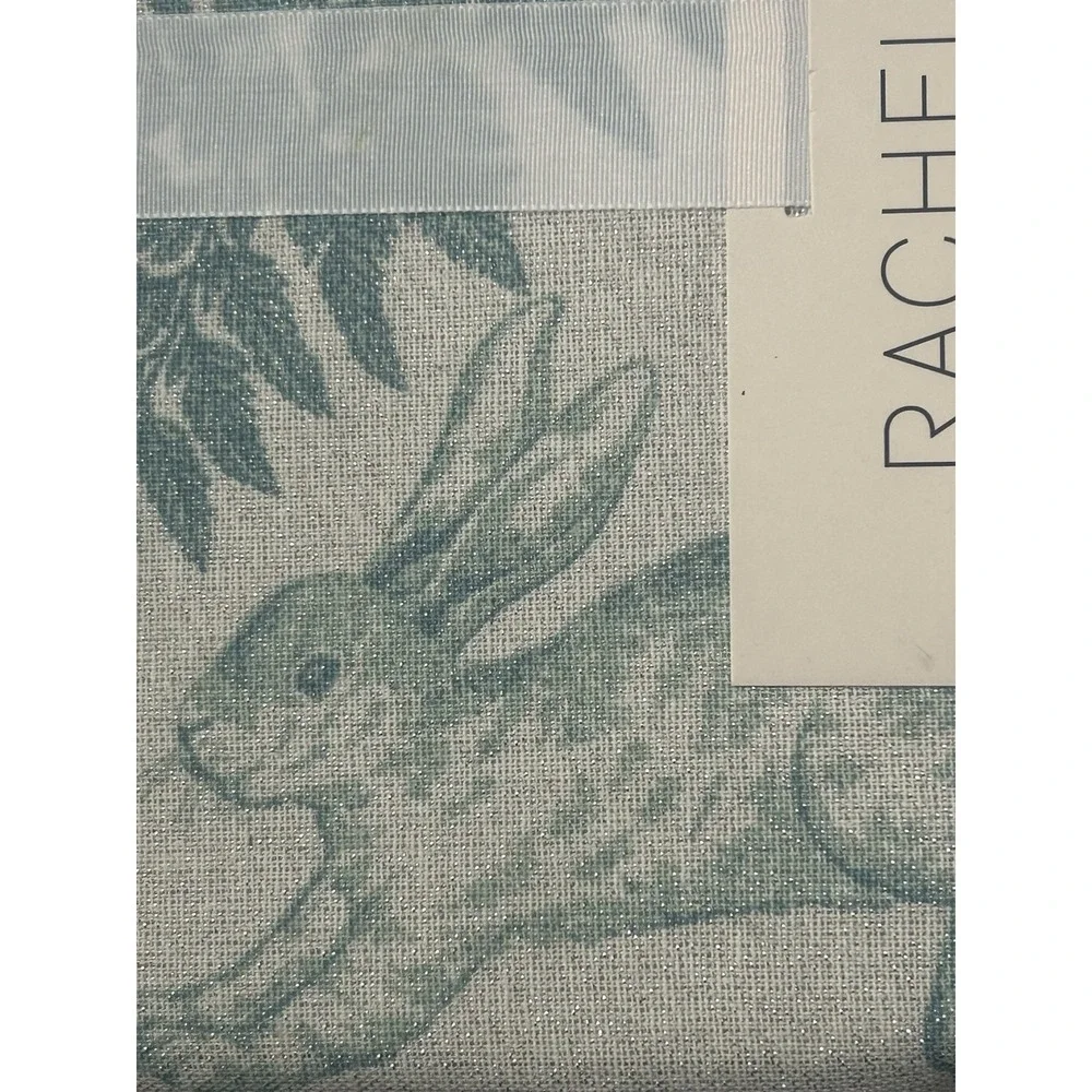 Rachel Zoe Easter Spring Farmhouse French‎ Country Oblong Tablecloth Metallic